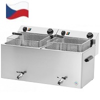 Φριτέζα 11+11lt ηλεκτρική FE 1010 Τ διπλή Red fox RΜ με βρυσάκια απορροής